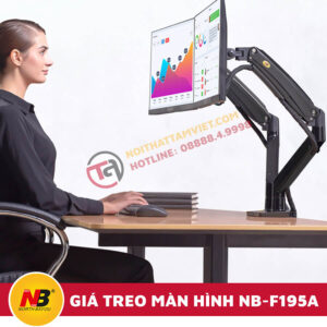 Giá Treo Hai Màn Hình Máy Tính Nhập Khẩu NB-F195A-3