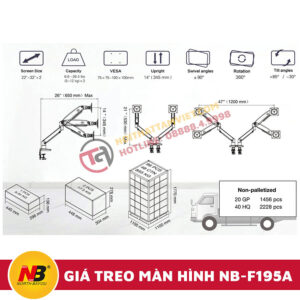 Giá Treo Hai Màn Hình Máy Tính Nhập Khẩu NB-F195A-6