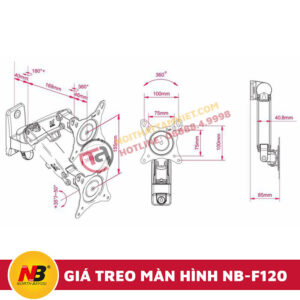 Giá Treo Màn Hình Máy Tính Nhập Khẩu NB-F120-5