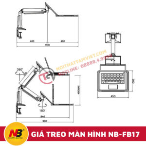Giá Treo Màn Hình Máy Tính Nhập Khẩu NB-FB17-5