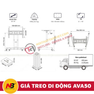 Giá Treo Tivi Nhập Khẩu Di Động NB-AVA50-8