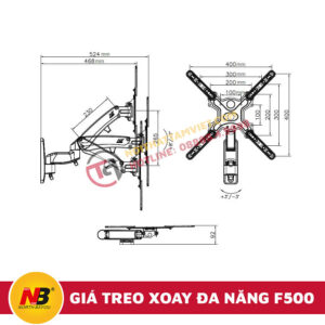 Giá Treo Tivi Nhập Khẩu Xoay Đa Năng NB-F500-7